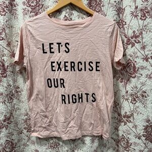 Catherine Malandrino Lets Exercise Our Rights Graphic Tee Pink Size S